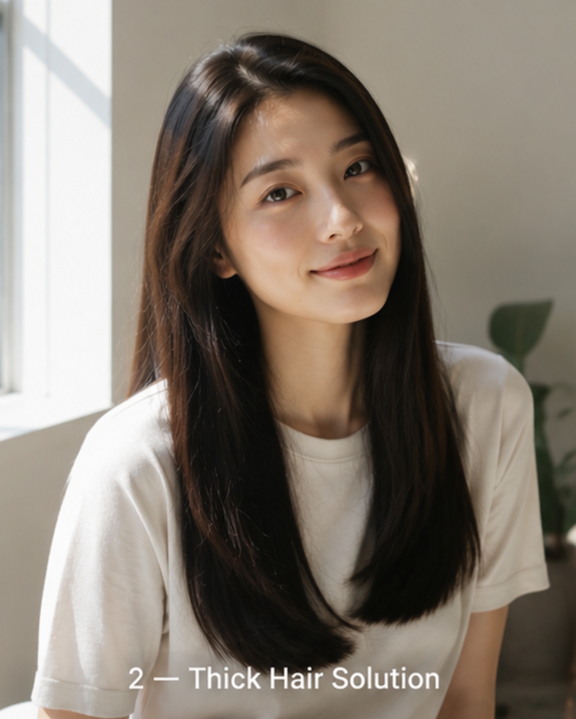 Fine Hair Volume — chin-length blunt bob airdry, fine Asian hair