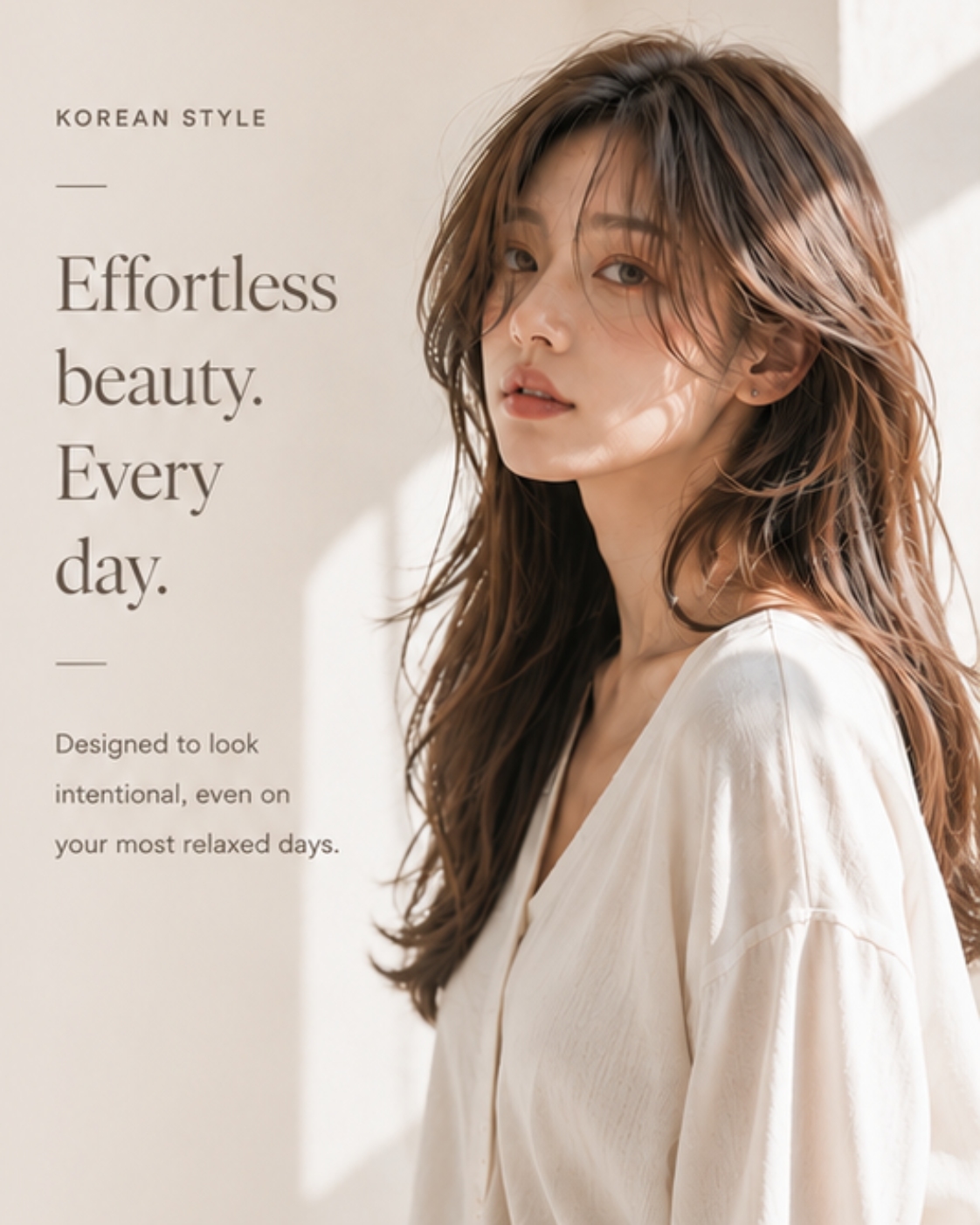 Korean effortless everyday hair