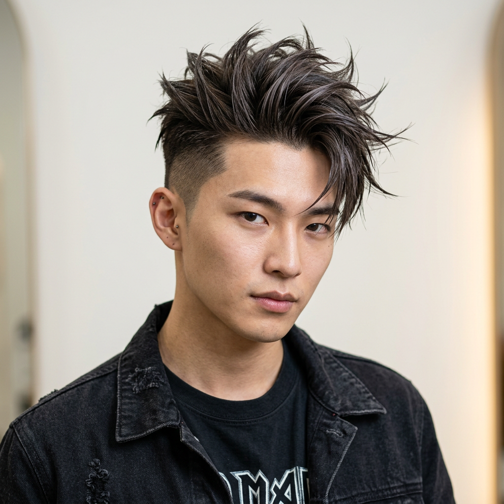 Spiky Undercut with Fanned Top
