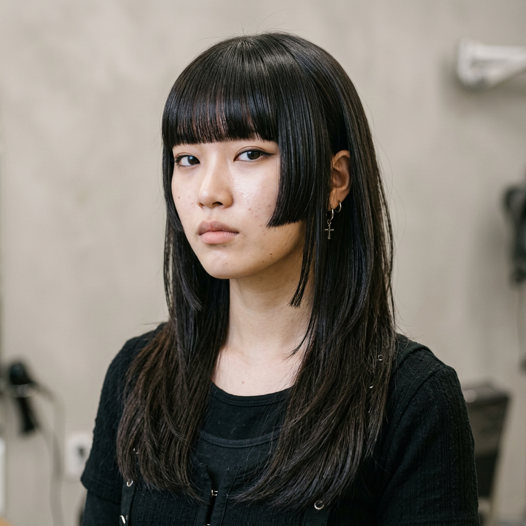 Angular Hime Cut with Heavy Framing