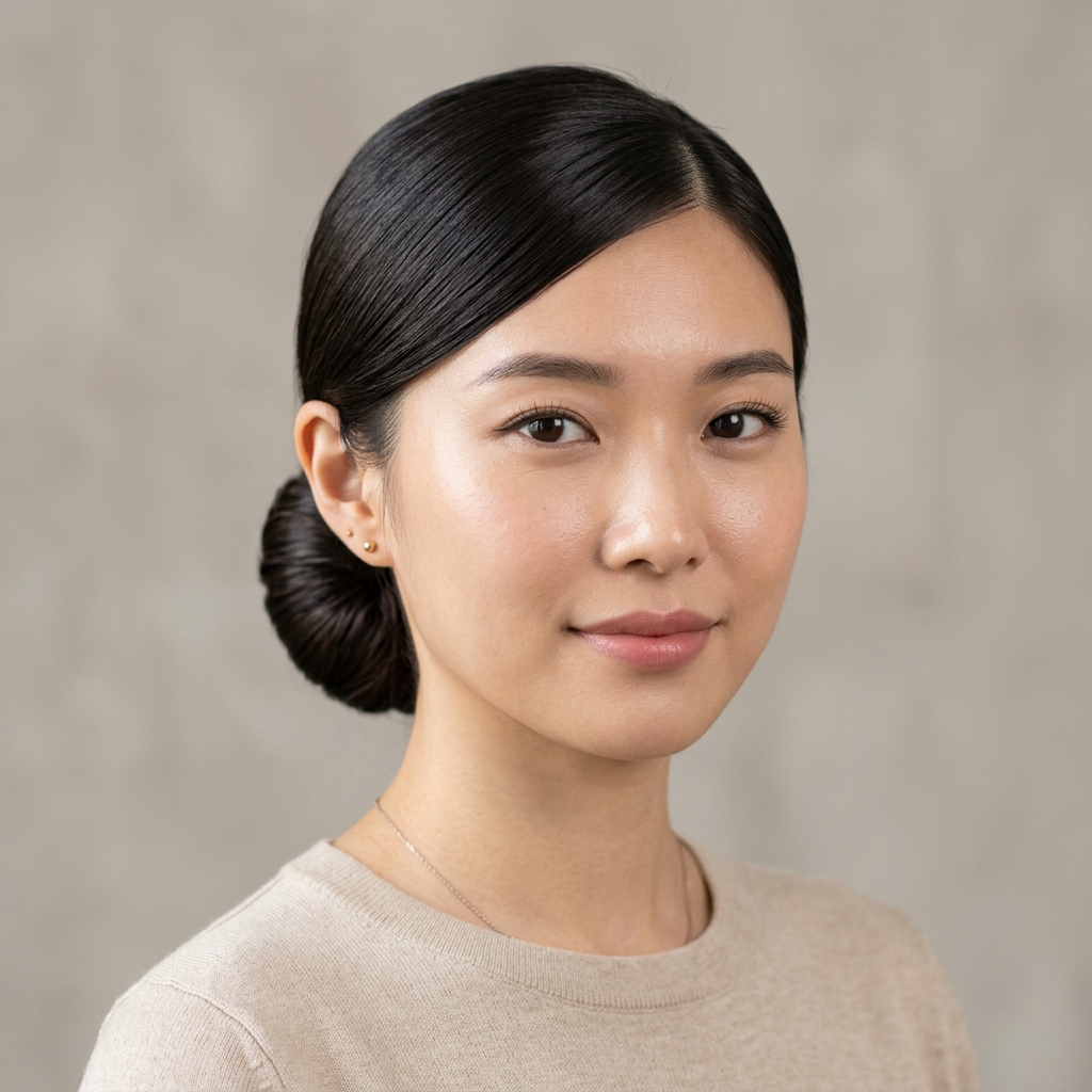 Polished Bun with Side Part