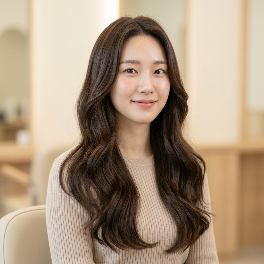 Ethereal Long Straight with Subtle Wave Perm