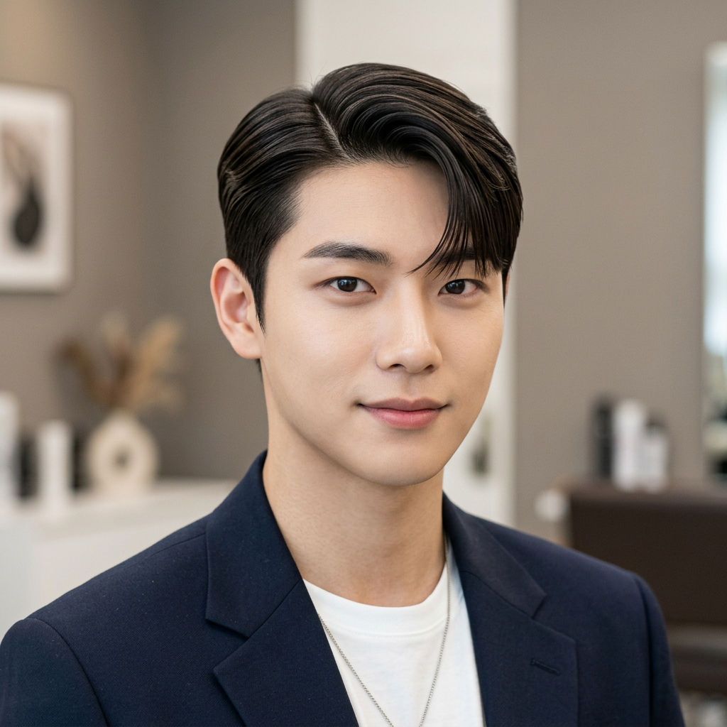 K-pop Masculine Sleek Side Part