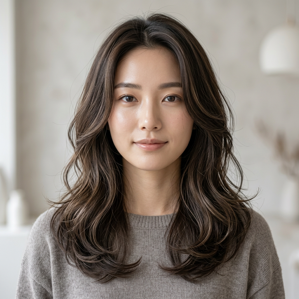 Natural Long Layered Hair with Volume