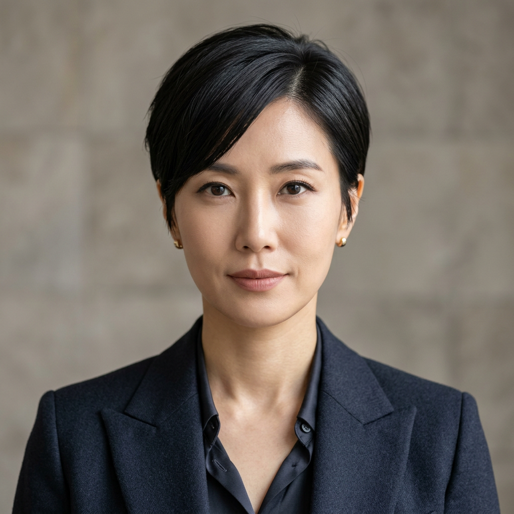Sleek Side Part Pixie