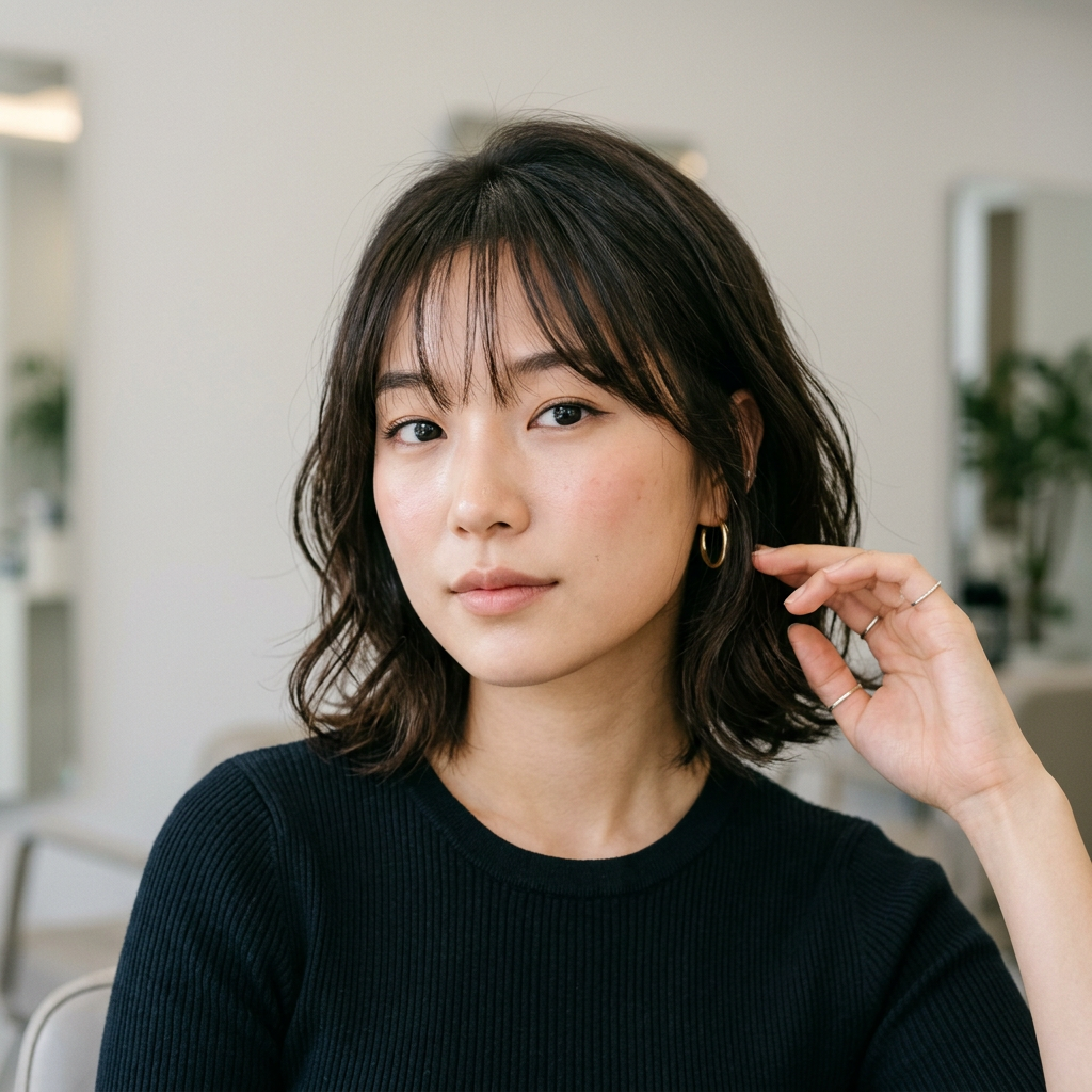 Textured Bob with See-Through Bangs