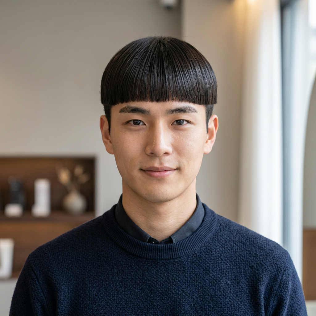 Masculine Short Clean Bowl Cut