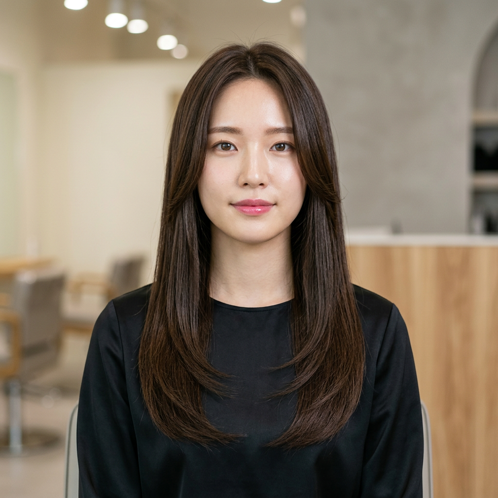 Neutral Long Straight with Subtle Face Framing