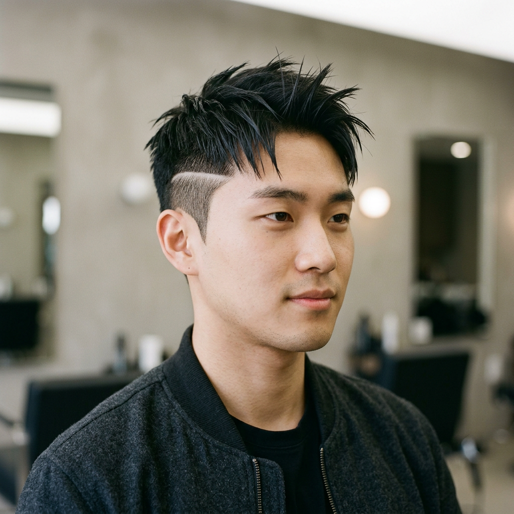 Spiked Undercut with Graphic Line