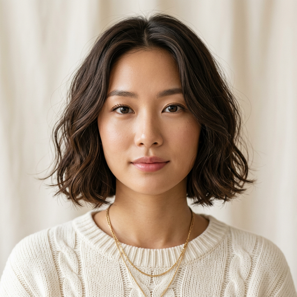 Slightly Wavy French Bob