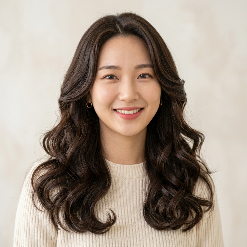 Long Bouncy C-Curl with No Fringe
