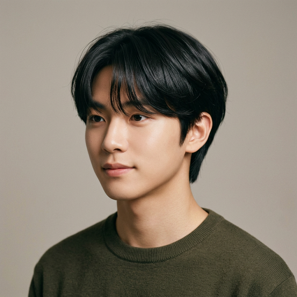 Korean Masculine Layered Bob