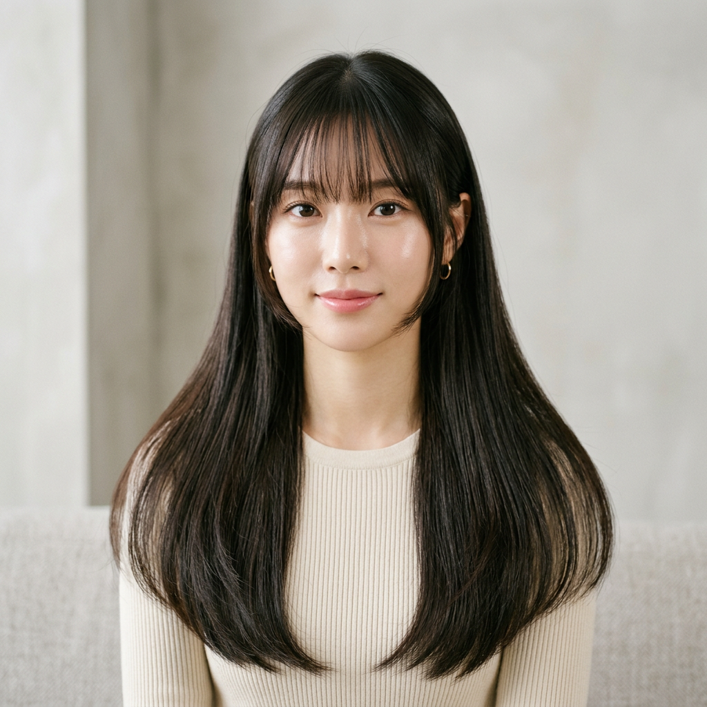 Soft Long Fringe Hime Cut