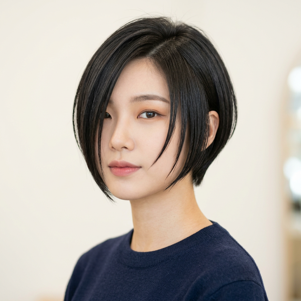 Dramatic Side Swept Bob