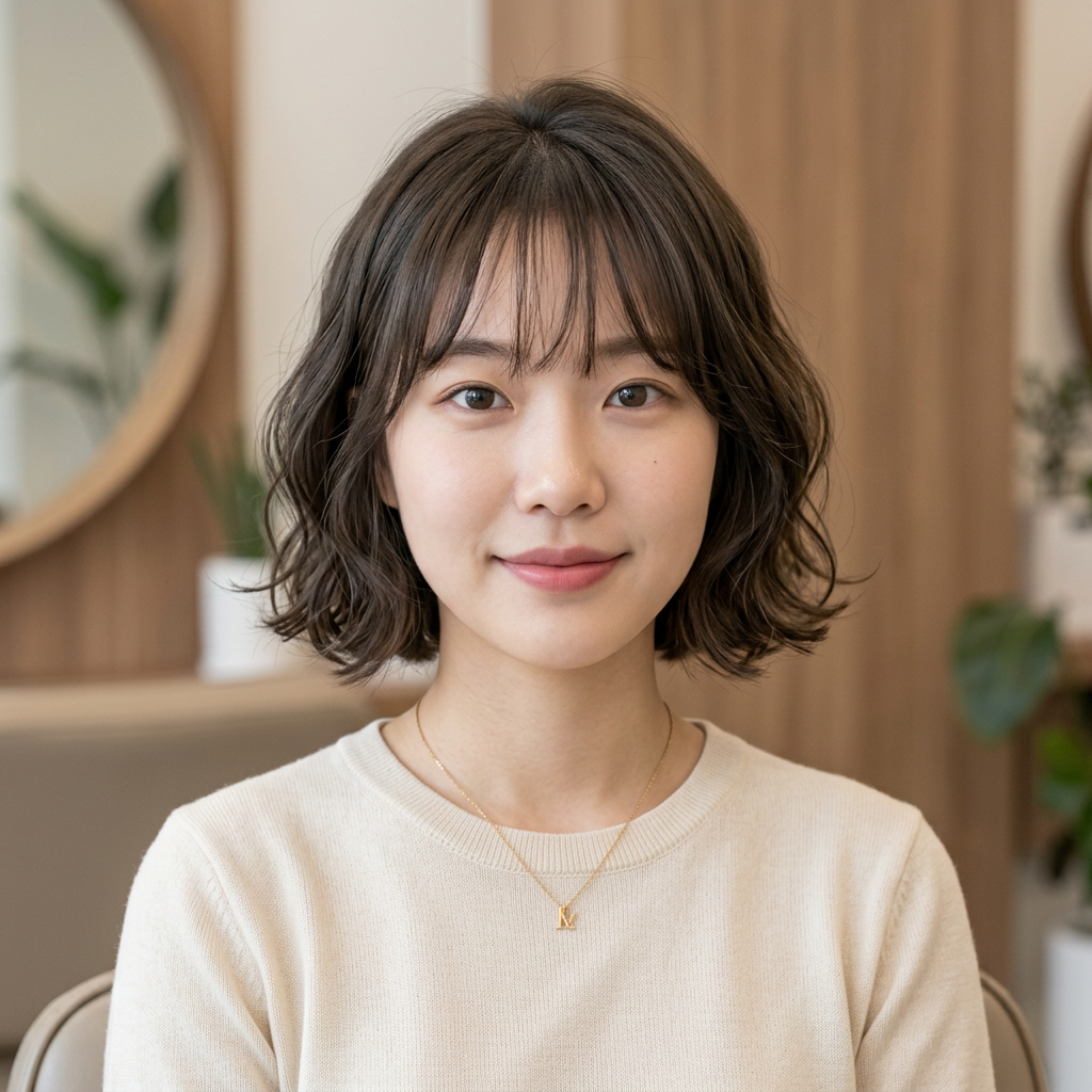 Soft Wavy Bob with Fringe