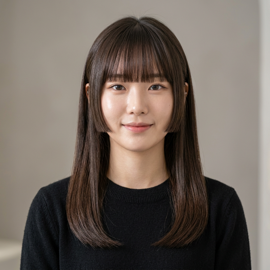 Korean Modern Hime Cut (Medium Length)