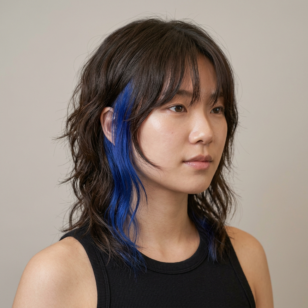 Asymmetrical Shag with Color Pop