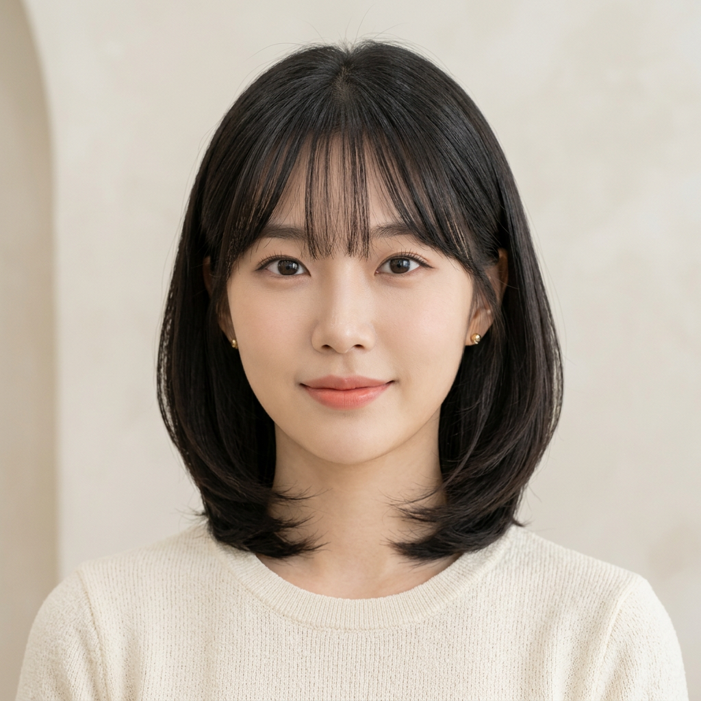 Soft Graduated Bob with Air Bangs