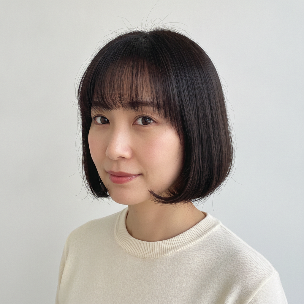 Airy-Bangs C-Hook Bob