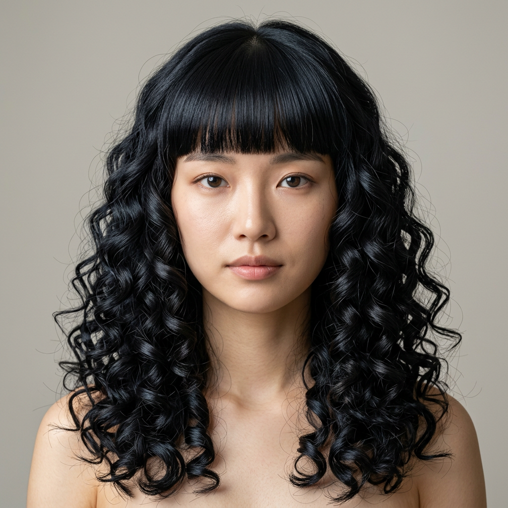 Hip Spiral Under Blunt Fringe