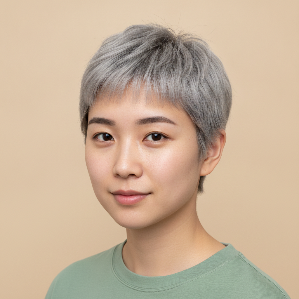 Grown-Out Grey Buzz