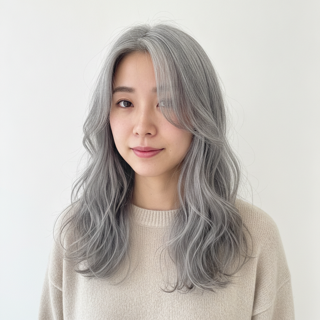 Grey Long Loose Drape