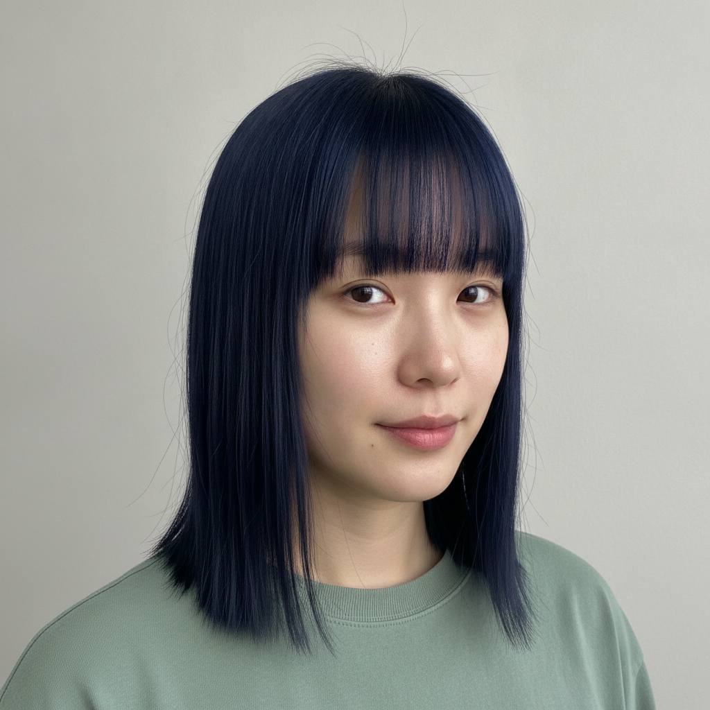 Down Perm Fringe Straight Drop